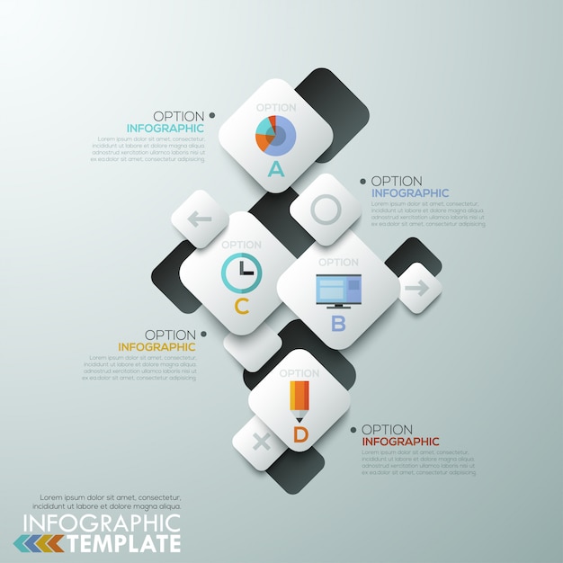 Moderne infographics processjabloon