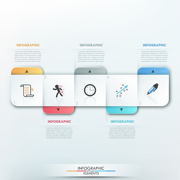 Moderne infographics processjabloon