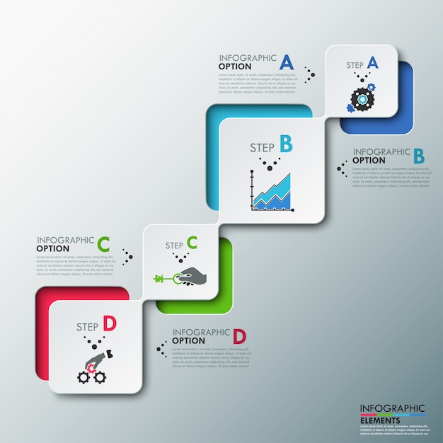 Moderne infographics processjabloon