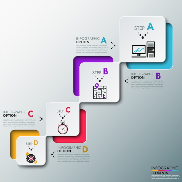 Moderne infographics processjabloon