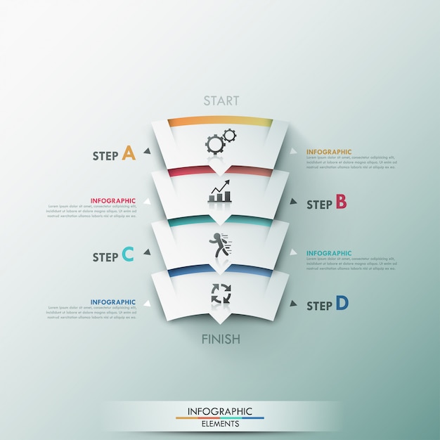 Moderne infographics processjabloon