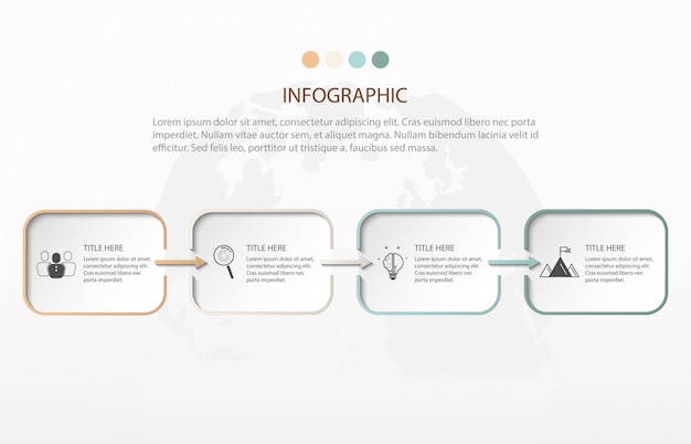 Moderne infographics vier stappen. element van grafiek, grafiek, diagram met 4 opties.