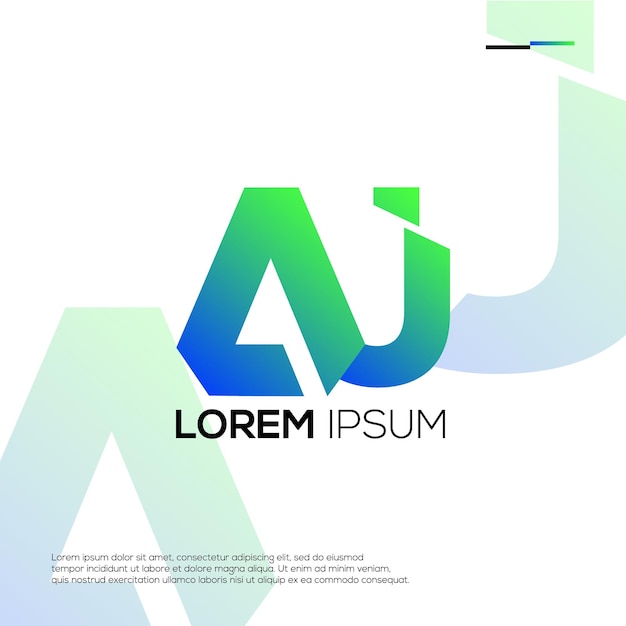 Moderne initialen AJ Logo Design Ideas