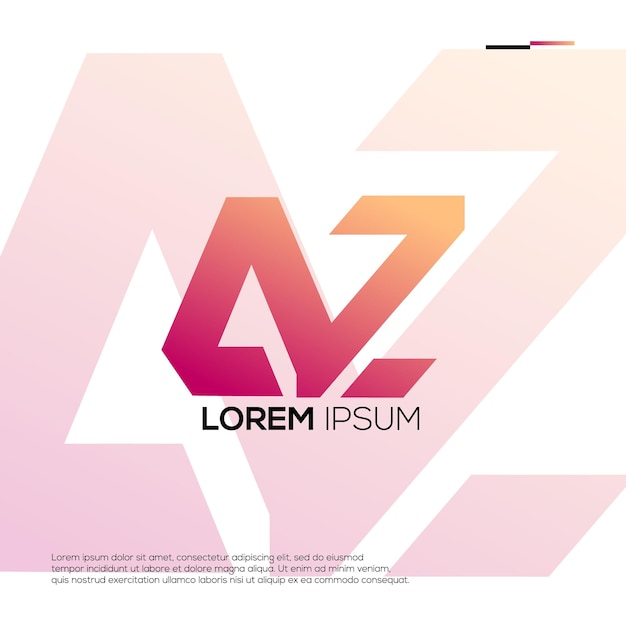 Moderne initialen AZ Logo Design Ideas