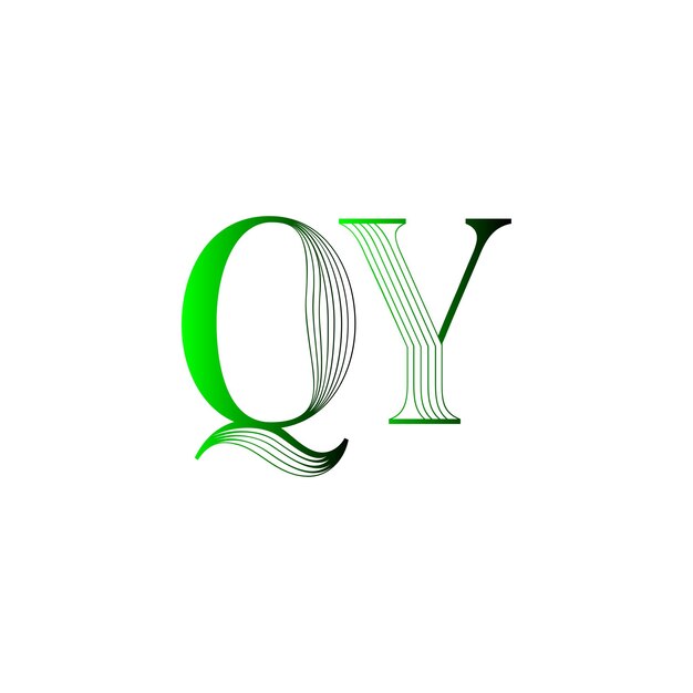 Vector moderne initialen letter qy logo