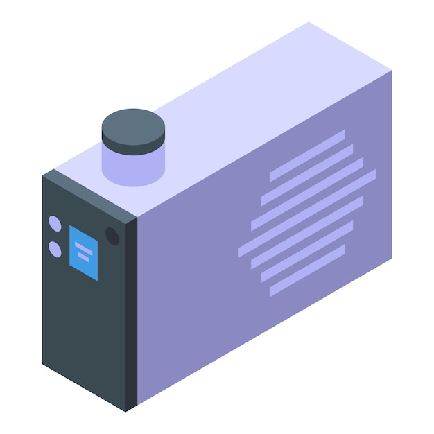 Moderne isometrische illustratie van een projector met een gedetailleerd ontwerp dat geschikt is voor verschillende toepassingen op technisch gebied