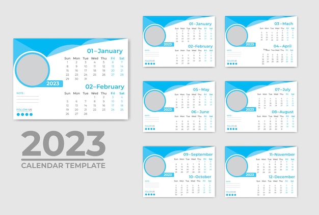 Moderne kalender Ontwerpsjabloon 2023