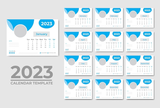 Moderne kalender Ontwerpsjabloon 2023