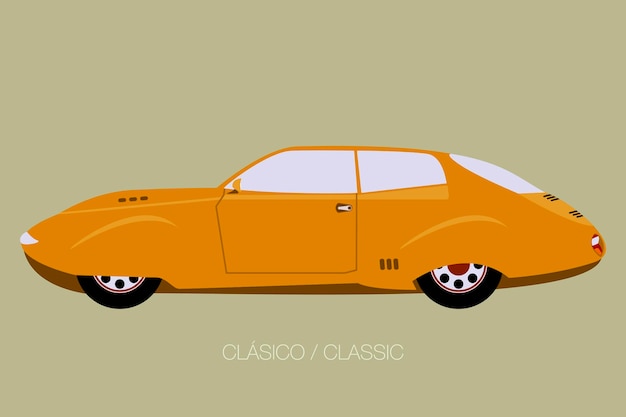 Vector moderne klassieke auto zijaanzicht van auto auto motorvoertuig