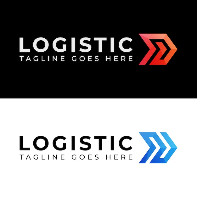 Moderne kleur logistiek levering twee versie-logo