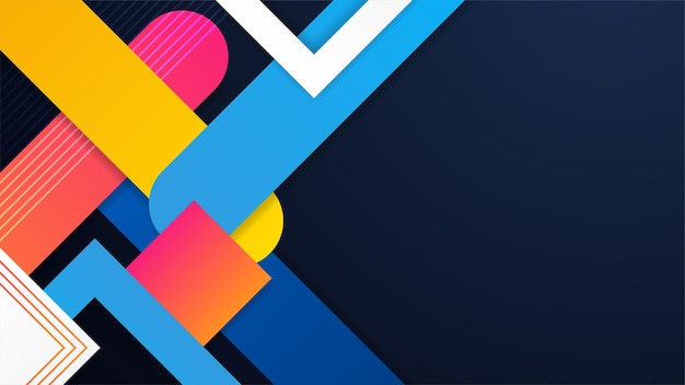 Moderne kleurrijke abstracte achtergrond met geometrische vormen, lijnen en golven