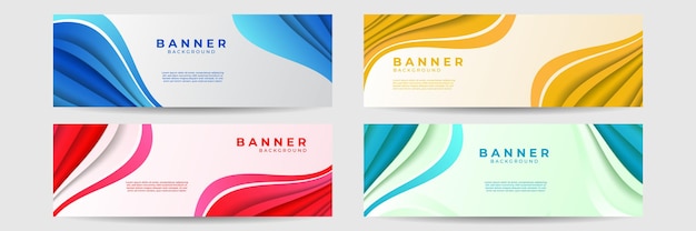Moderne kleurrijke blauw rood groen oranje abstracte banner ontwerp achtergrond. Vectorillustratie voor zaken, social media-sjabloon, verkoop, website, bestemmingspagina, posters, omslag