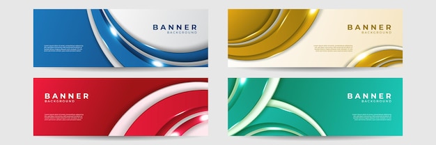 Moderne kleurrijke blauw rood groen oranje abstracte banner ontwerp achtergrond. Vectorillustratie voor zaken, social media-sjabloon, verkoop, website, bestemmingspagina, posters, omslag