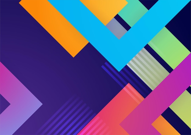 Moderne kleurrijke blauwe abstracte geometrische achtergrond Tech met vierkante driehoek cirkel en geometrische vormen Vector abstract grafisch ontwerp banner patroon achtergrond sjabloon