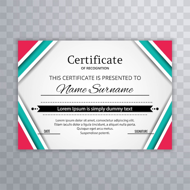 Moderne kleurrijke certificaatsjabloon vector