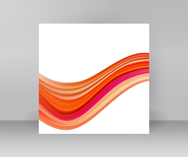 Moderne kleurrijke stroomposter Wave Vloeibare vorm in regenboogkleur weerspiegelt flare-achtergrond