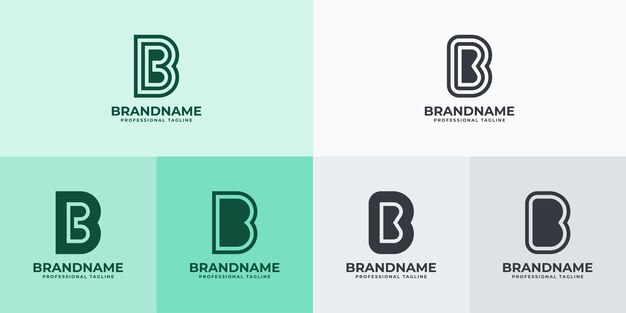 Moderne letter B logo set geschikt voor zaken met B of BB initialen