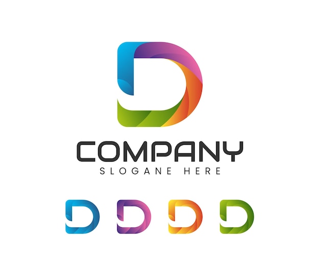 Moderne letter D logo pictogram ontwerpsjabloon