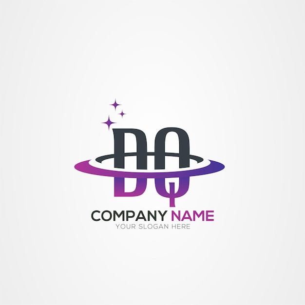 Moderne letter DQ of QD Planet ruimte logo ontwerp met Creatieve Vector Elementen