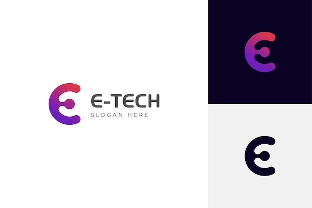 Moderne letter e abstracte logo sjabloon eenvoudige letter e logo voor technologie merkidentiteit symbool mark ontwerp