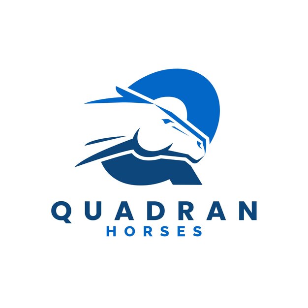 Vector moderne letter q monogram horse head logo letter q paard logo paard hoofd logo