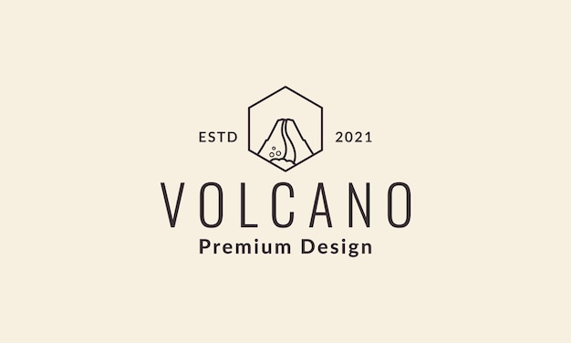 Moderne lijnen berg vulkaan uitbarsting logo vector symbool pictogram ontwerp grafische afbeelding