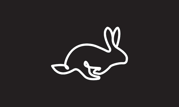 Moderne lijnen dier huisdieren konijnen springen logo vector symbool pictogram ontwerp illustratie