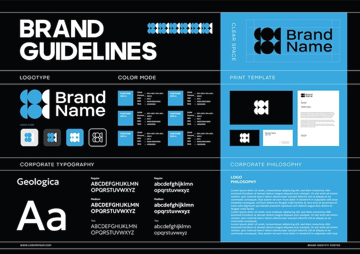 Vector moderne logo- en merkrichtlijnen voor posters