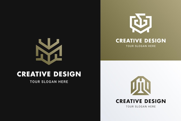 moderne luxe abstracte pictogram logo embleem vector concept ontwerpsjabloon set