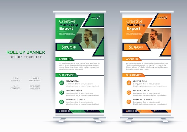 Moderne marketing corporate business roll-up banner ontwerpsjabloon