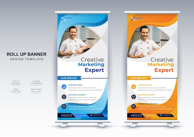 Moderne marketing corporate business roll-up banner ontwerpsjabloon