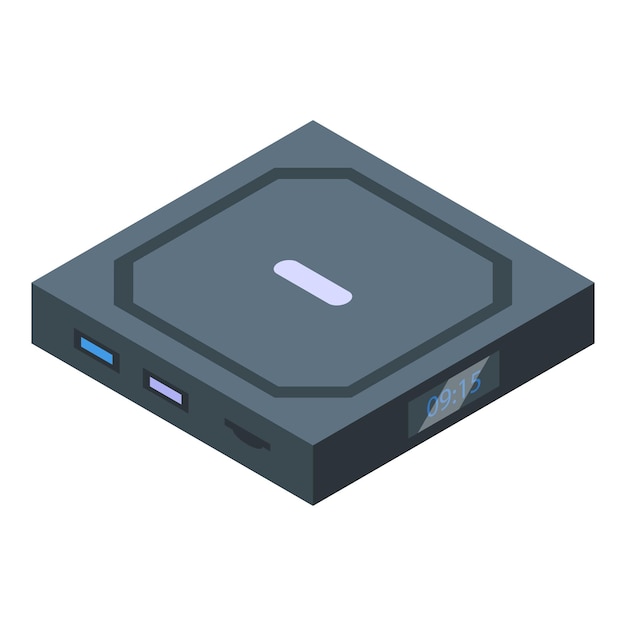 Moderne media box pictogram isometrische vector Internet video Console digitaal
