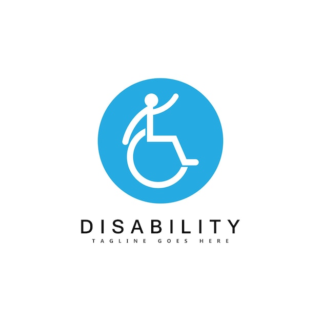 Moderne mensen met een handicap ondersteunen logo