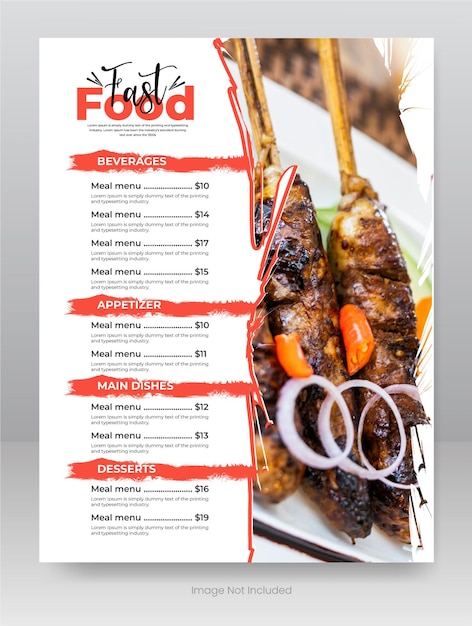 Moderne menu en restaurant flyer Ontwerp sjabloon