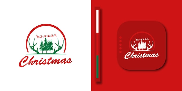 Moderne merry christmas-achtergrond met modern logo-ontwerp