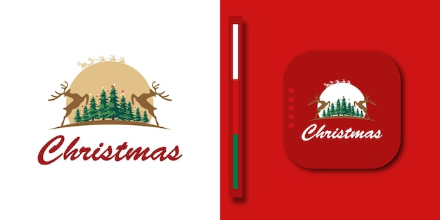 Moderne merry christmas-achtergrond met modern logo-ontwerp