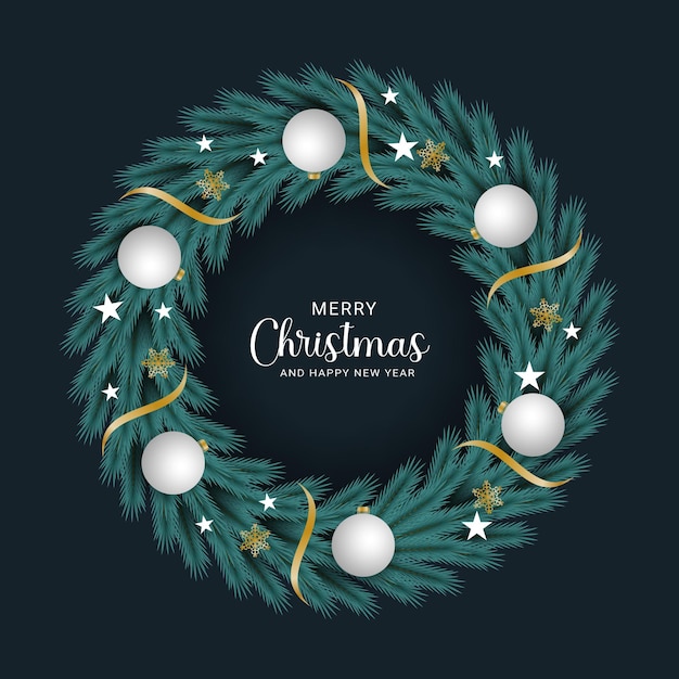 Moderne Merry Christmas-achtergrond met plat ontwerp