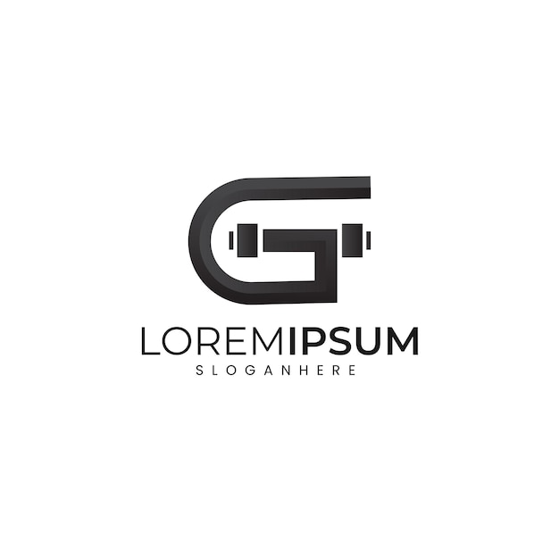 Moderne minimale elegante g brief sportschool logo ontwerp fitness logo ontwerpsjabloon