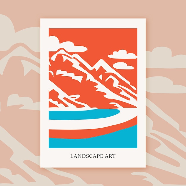 Moderne minimalistische bergen Retro uitsparingen Travel Art Print