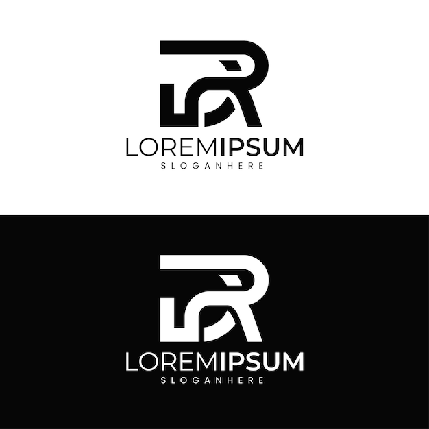 Vector moderne minimalistische dr letter logo design