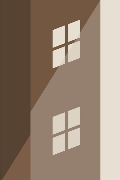 Moderne minimalistische huisvenster illustratie achtergrond