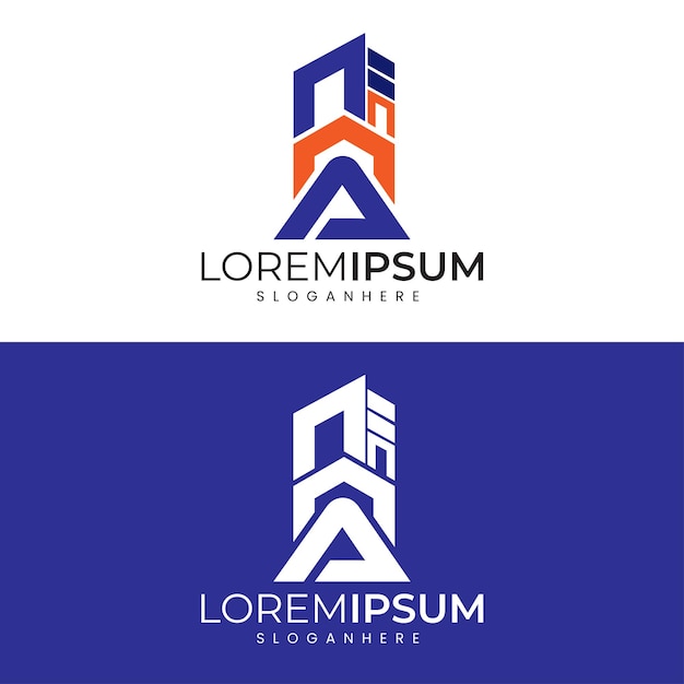 Vector moderne minimalistische letter een vastgoed logo ontwerp