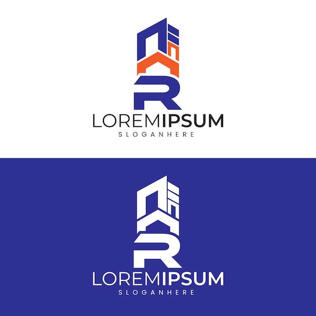 Moderne minimalistische letter r onroerend goed logo ontwerp