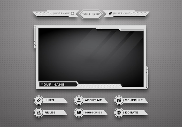 moderne minimalistische overlay streams set