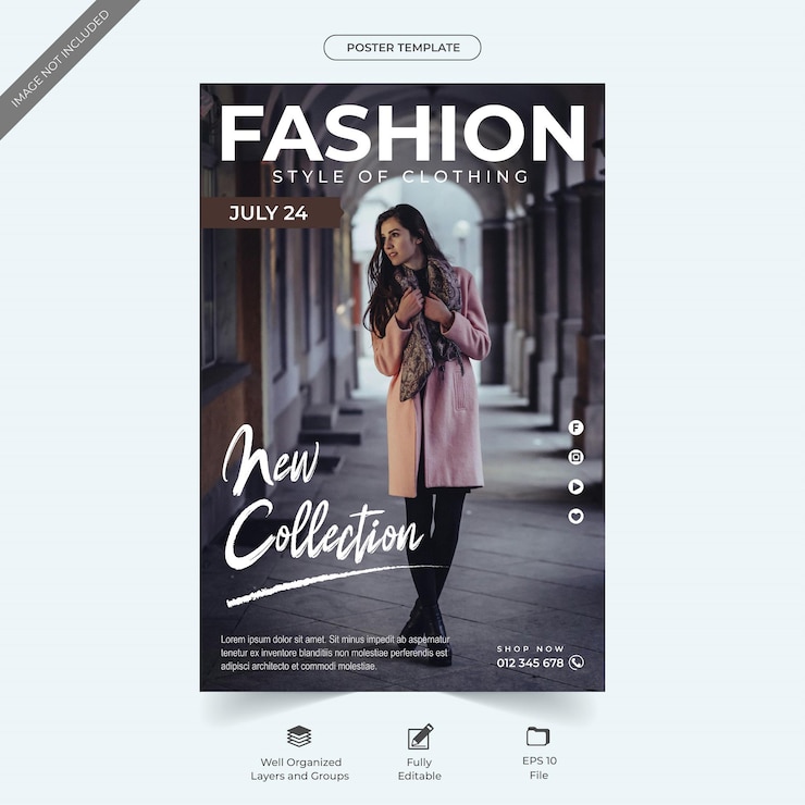 Vector moderne modeshow flyer ontwerp poster sjabloon