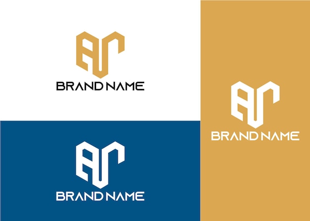 Vector moderne monogram beginletter bij logo ontwerpsjabloon