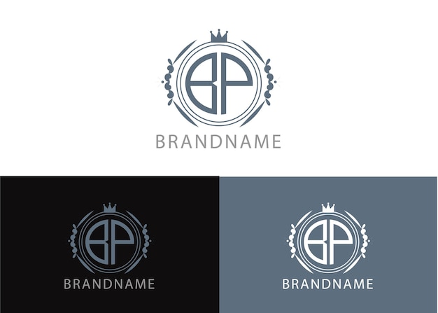 Moderne monogram beginletter bp logo ontwerpsjabloon