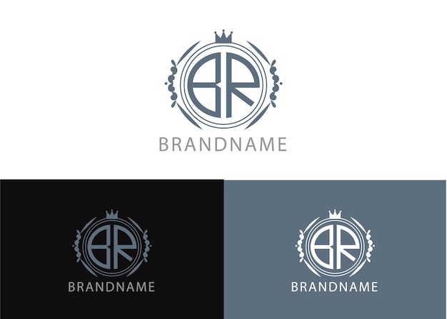 Moderne monogram beginletter br logo ontwerpsjabloon