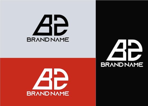 Moderne monogram beginletter bz logo ontwerpsjabloon