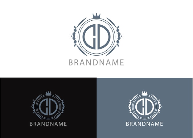 Moderne monogram beginletter cd logo ontwerpsjabloon